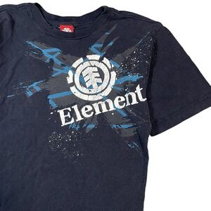 Element‎ Skateboarding Shirt Mens M Vtg Y2k  Streetwear Graphic Black Faded